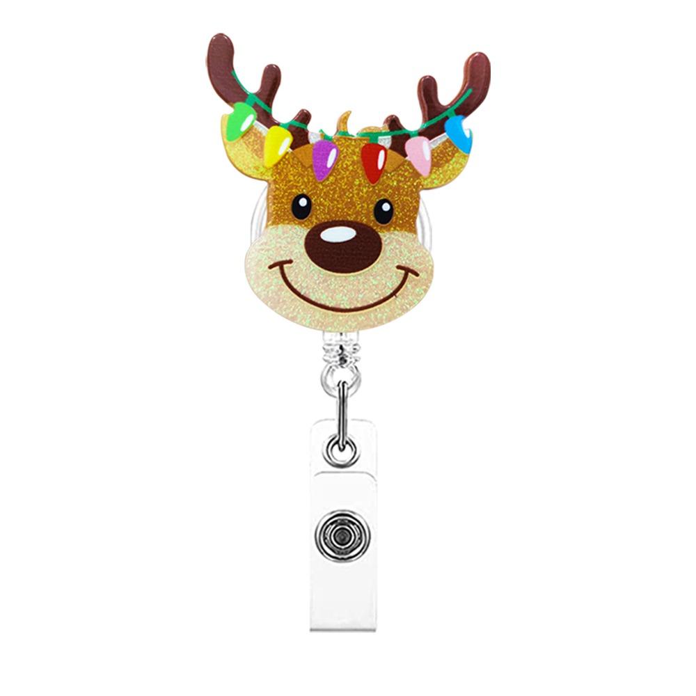 Snowman Elk Christmas Badge Reel Santa Claus ID Card Holder  Doctor Student