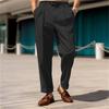 Men's Formal Wear Bottoms, Mid-waist Buttons, Straight-leg Plain Color, Comfortable Outdoor Daily Outing Business Suit Pants