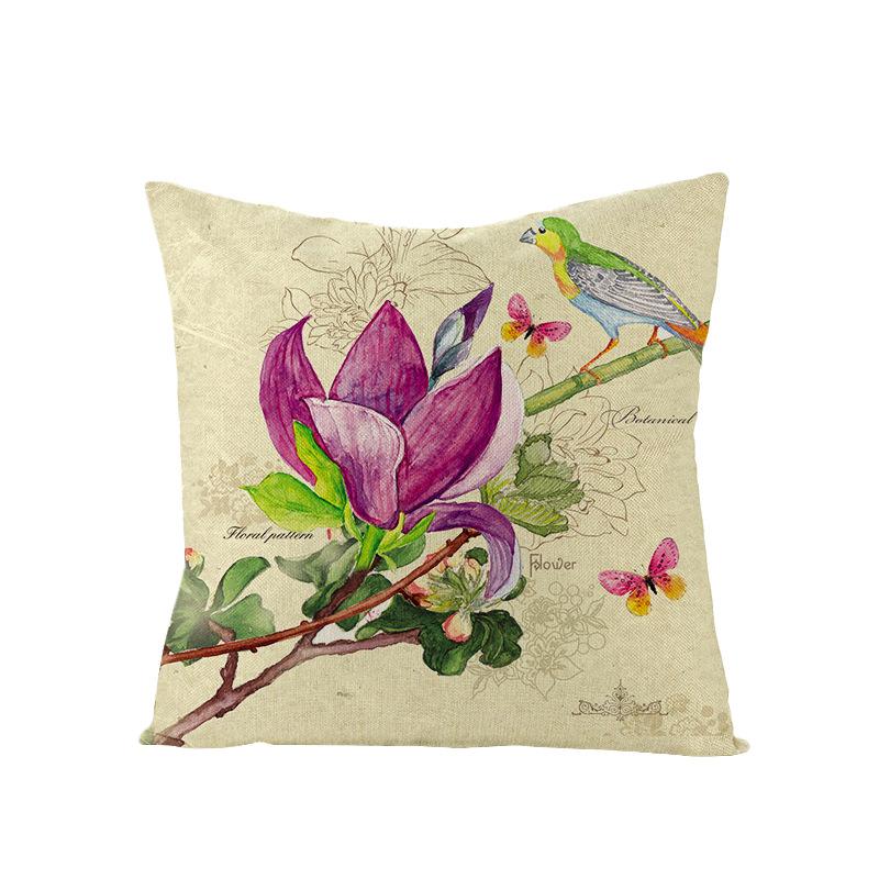 New Retro Flower Pillow Cover Polyester Home Pillow Living Room Sofa Cushion Cushion