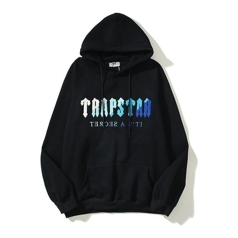 Trapstar Blue White Embroidered Hoodie Men