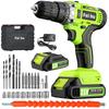 18V Rechargeable Electric Impact Multifunction Drill Driver with 50Nm Max 25 Adjustable Levels LED Furniture Home Screwdriving [Makita Compatible]