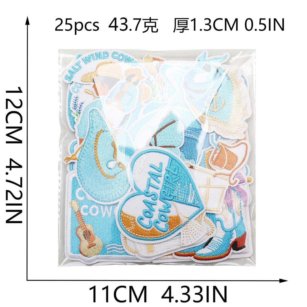 Cowboy Girl Embroidery Cloth Sticker Shell Patch Sticker Jacket Decoration Beach Conch Computer Embroidery Chapter Boy Heat Transfer