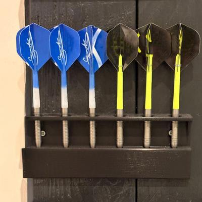 Yousheng Wall Mounted Dart Holder Dart Storage Rack 6 Slots Dart Organizer Display Rack for Home Game Room Club Office Dartboard Accessory