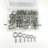 100 Nickel-Plated Eye Hooks: Pointed Tail Sheep Horn Design