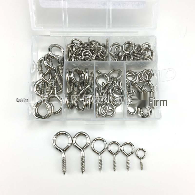 100 Nickel-Plated Eye Hooks: Pointed Tail Sheep Horn Design