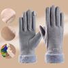 Fashion Women Warm Gloves Autumn Winter Touchscreen Gloves With Furry Cuff For Outdoor Activities Cycling Mountaineering Gloves