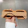 New Big Frame Square Chessboard Grid Sunglasses Women Men Luxury Brand Designer Vintage Pink Punk Shades UV400