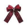 Cute Bow Cross Pendant Gothic Hair Clip Exquisite Lace Design Bag Charm Lolita Hair Accessories Japanese Style Y2K Hair Clip