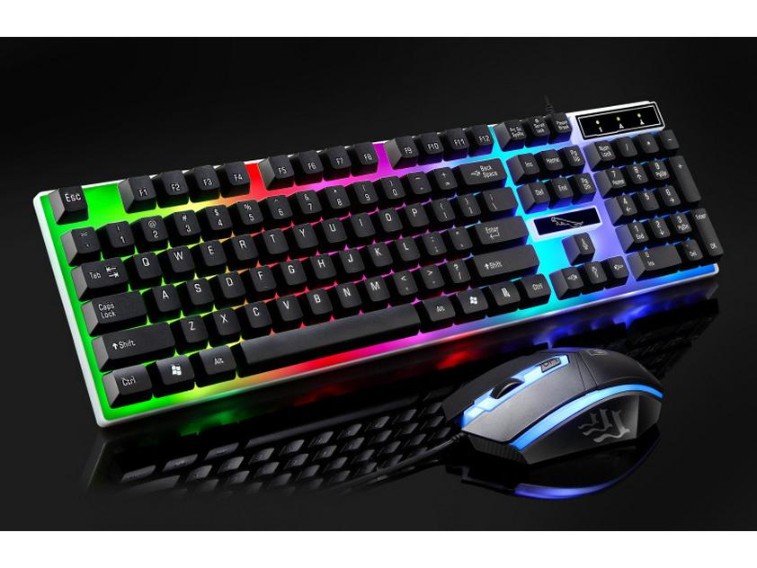Chasing Light Leopard G21 USB Wired Backlit Gaming Keyboard & Mouse Set