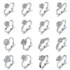 Moissanite Engagement Finger Rings Inlaid Diamond Open Ring For Women 925 Silver Promise Wedding Adjustable Rings Fine Jewelry