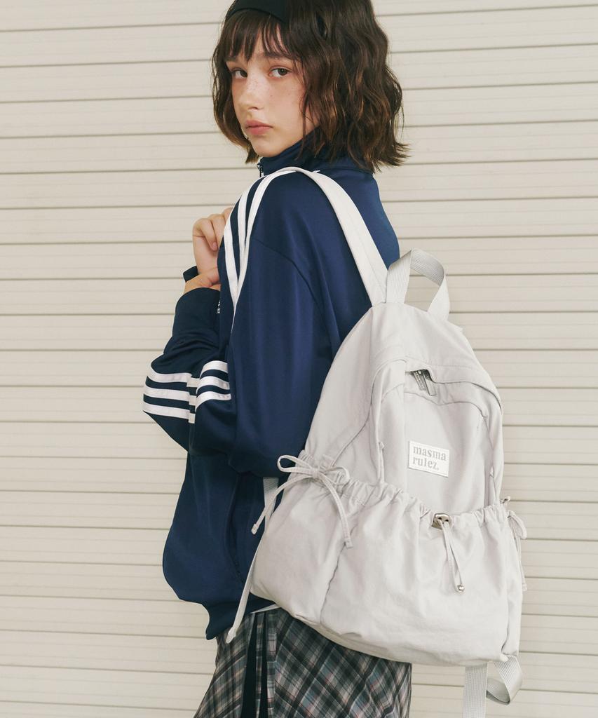 Masmarulez Mini Ver. Ribbon Pocket Backpack_Light Gray