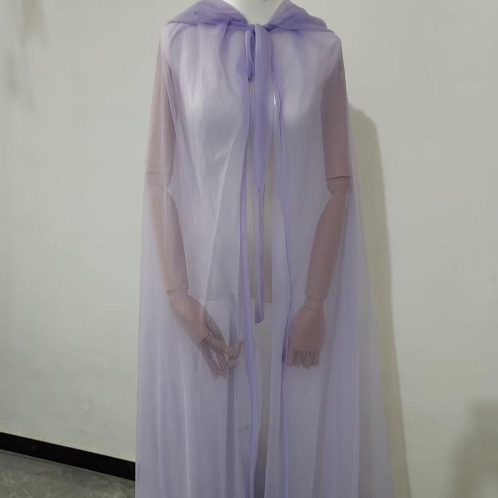 Black Bridal Shawl Witch Cosplay Cloak Halloween Cape Game Party Costume Props Holiday Dress Up Vampire Costume