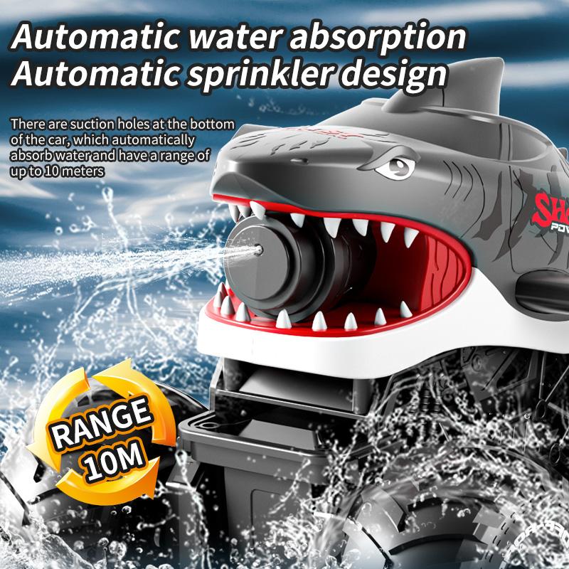 RC Stunt Car Amphibious 2.4G Water Gun Car 10M Long Range Automatic Water Absorption Remote Control Tank Toys Christmas Gifts