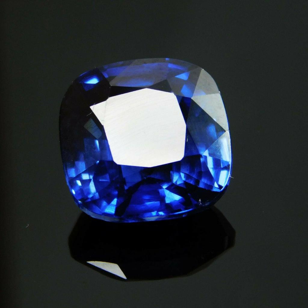 10.20 Ct Natural Blue Sapphire Square Cushion Cut Loose Gemstone CERTIFIED A-308
