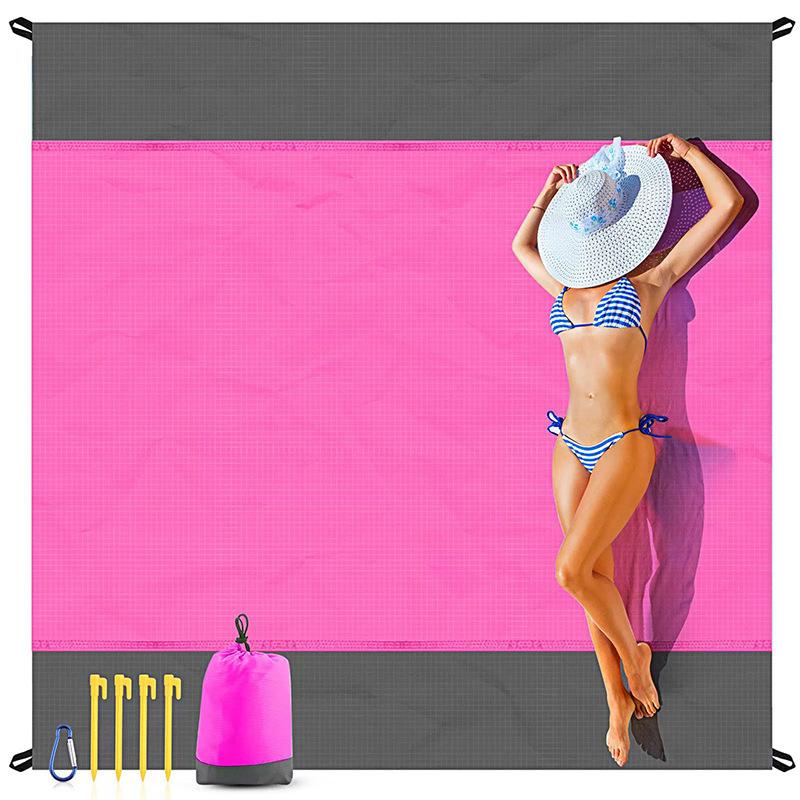 Sandproof Portable Beach Blanket, Waterproof Foldable Large Lightweight Mat for Picnic & Camping
