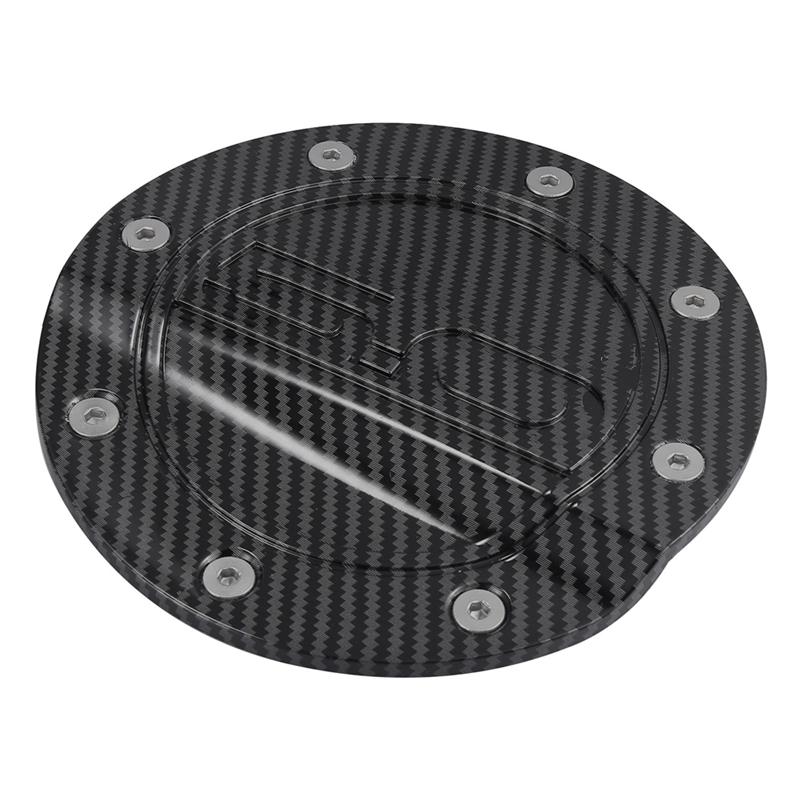 Trim Accessories Gas Cap Fuel Filler Door Cover For Car For Ford Mustang 2015- Gas Tank Cover Carbon Fiber