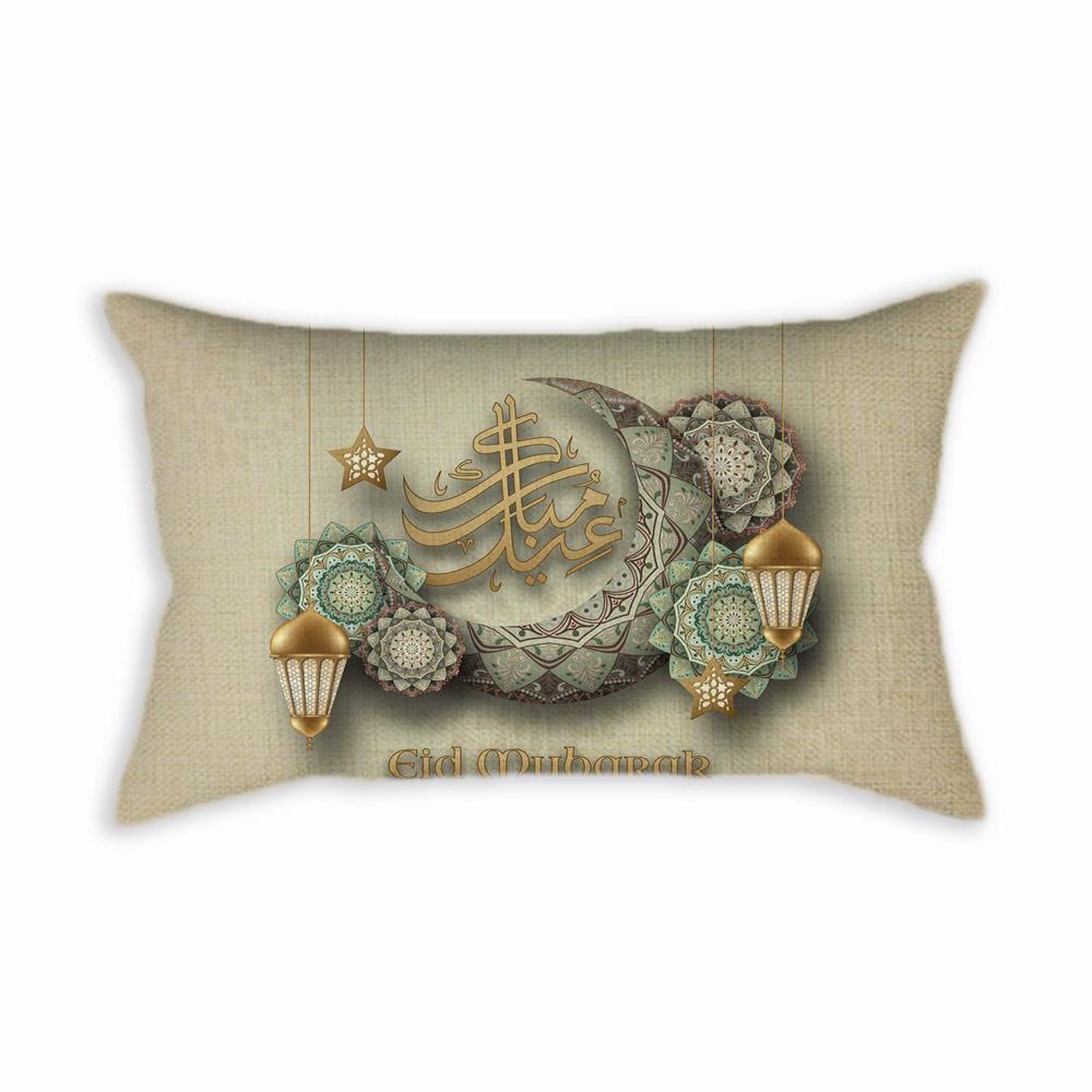 Moslem Home Decoration Eid Mubarak Ramadan Festival Mosuqe Doctrine Calligraphy Art Sofa Pillow Case Linen Cushion Cover