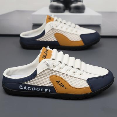 Baotou Half-tray Shoes Men's Summer New Mesh Breathable One-pedal Lazy Shoes Fashionable Versatile Breathable Mesh Shoes