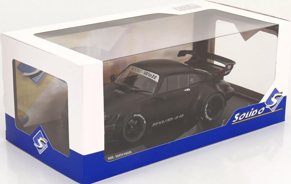 Solido 1/18 Porsche 911 (964) RWB Darth Vader 2016 Matte Black Lauvelt SOLIDO Die-Cast Model