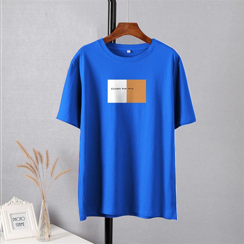 Módní tričko Shellsuning s potiskem dopisů pro ženy Letní základní trička s výstřihem do O Umělecká trička nadměrné velikosti Dámské 100% bavlna Základní měkké topy Harajuku