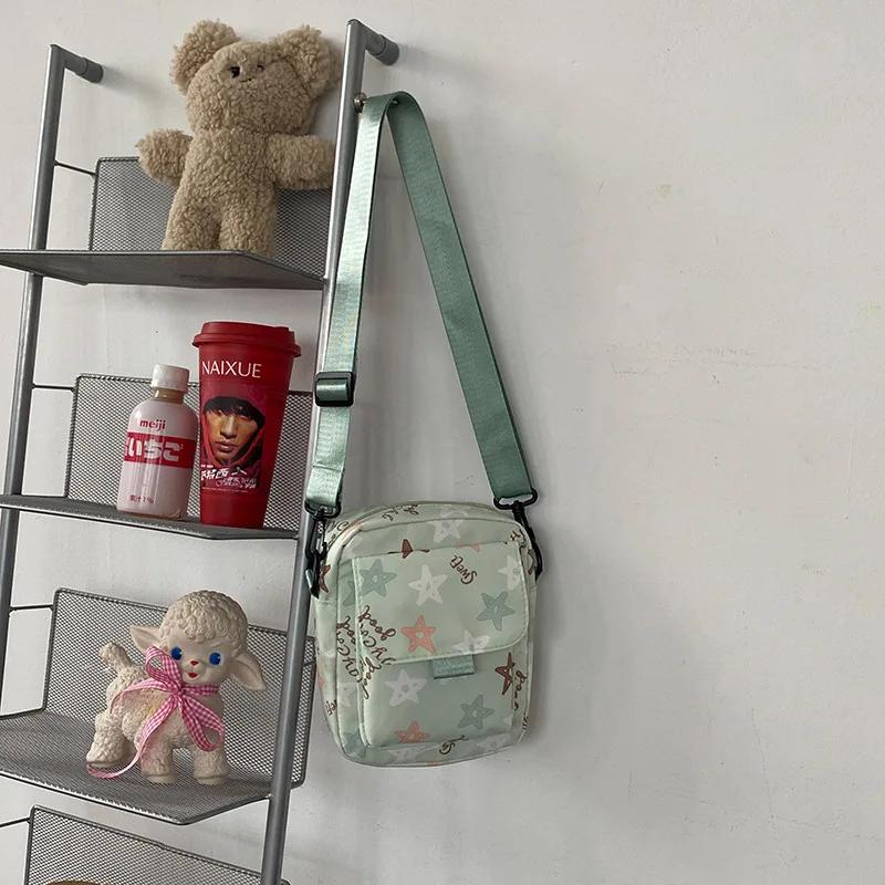 Söta Tryckta Femkantiga Stjärnstudent Kvinnor Axelväskor Mobiltelefonväska Crossbody-väska för Kvinnor Mamma Barn Väskor