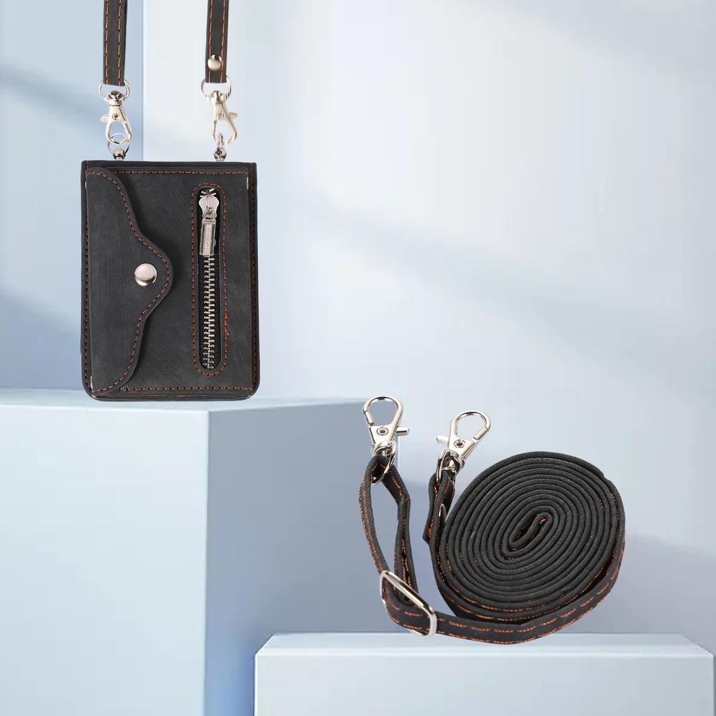 Reißverschluss-Geldbörse, Leder-Umhängetasche für Samsung Galaxy Z Flip 4 3 Flip4 Flip3 5G, Geldbörse, Lanyard-Riemen, Kartenschlitz-Halter, Taschenabdeckung