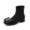 Damen Wildleder-Sockenstiefel mit hohen Absätzen im französischen Stil - Herbst/Winter-Kollektion 2025