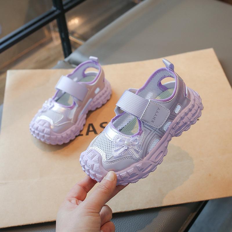 Girls soft-soled sports sandals new summer new bag head breathable casual shoes non-slip fashion princess shoes