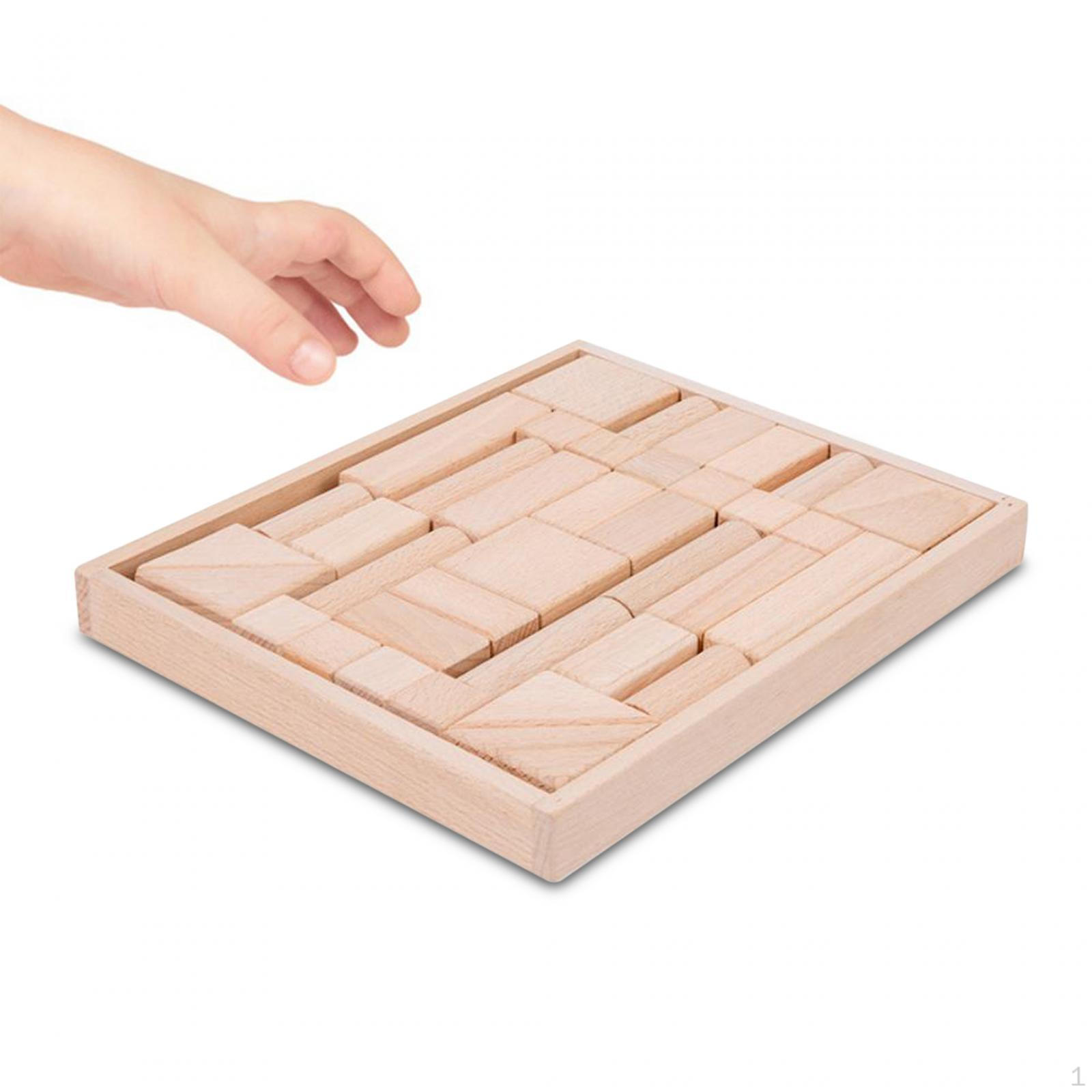 37 Pieces Wood Geometric Solids Montessori Toys Elementary School Motor Skills Manipulatives 3D