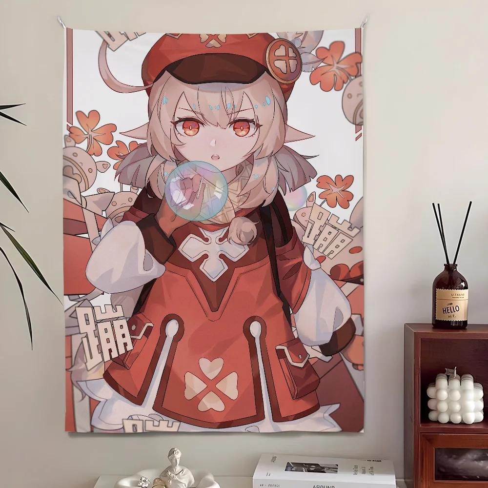 

Sexy Klee Genshin Impact Tapestry Bedroom Living Bar Garden Outdoor Microfiber Festival Decoration Background Art Banner 74x94cm(29x37in)