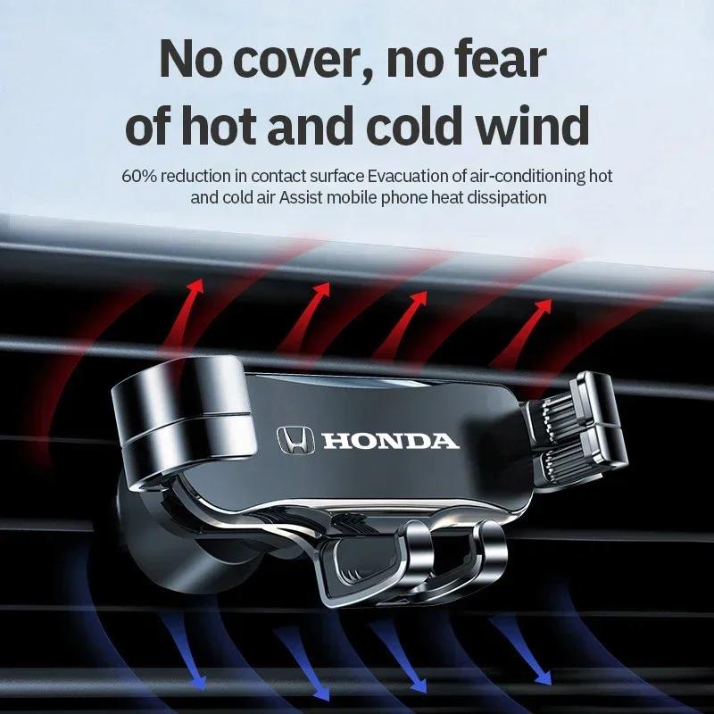zqfdr10 for Honda TYPER Civic XR-V HR-V Accord Car Mobile Phone Holder Air Vent Mount Gravity Bracket Stand Auto Modified Accessories