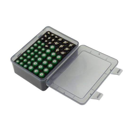 Pudełko do przechowywania baterii 54 przegródki Organizer na baterie z półprzezroczystą pokrywką Uchwyt na baterie z wyściółką gąbkową na baterie AA i AAA Domowe biuro szuflada