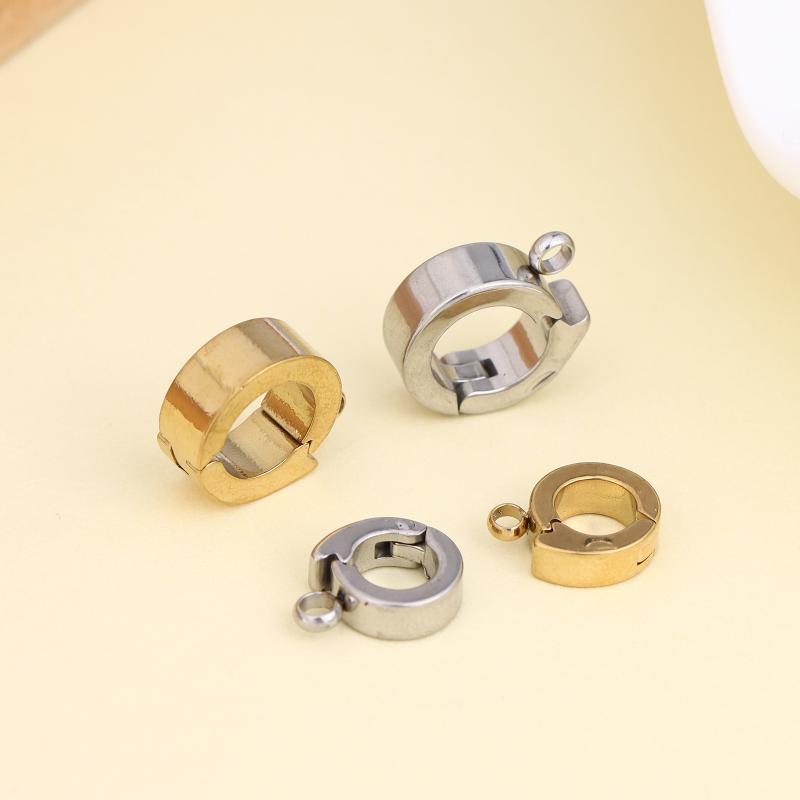 1/5 Stück Edelstahl Halskettenverschluss Runde Verbindungs Schnalle Für DIY Ohrring Armband Anhänger Haken Schmuckherstellung Zubehör