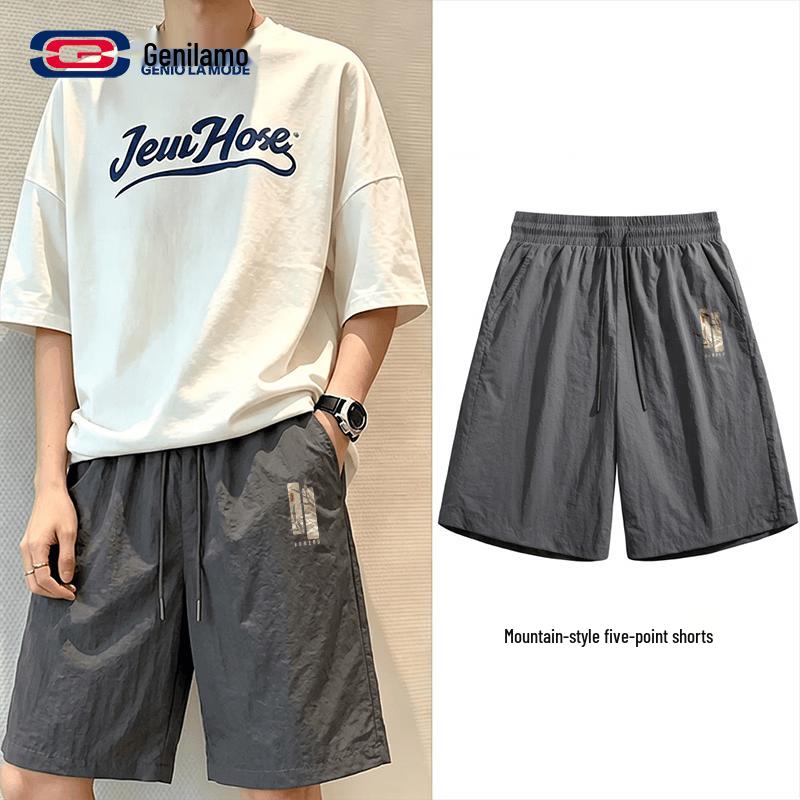 GENIOLAMODE Men s Bamboo Leaf Casual Shorts 3XL