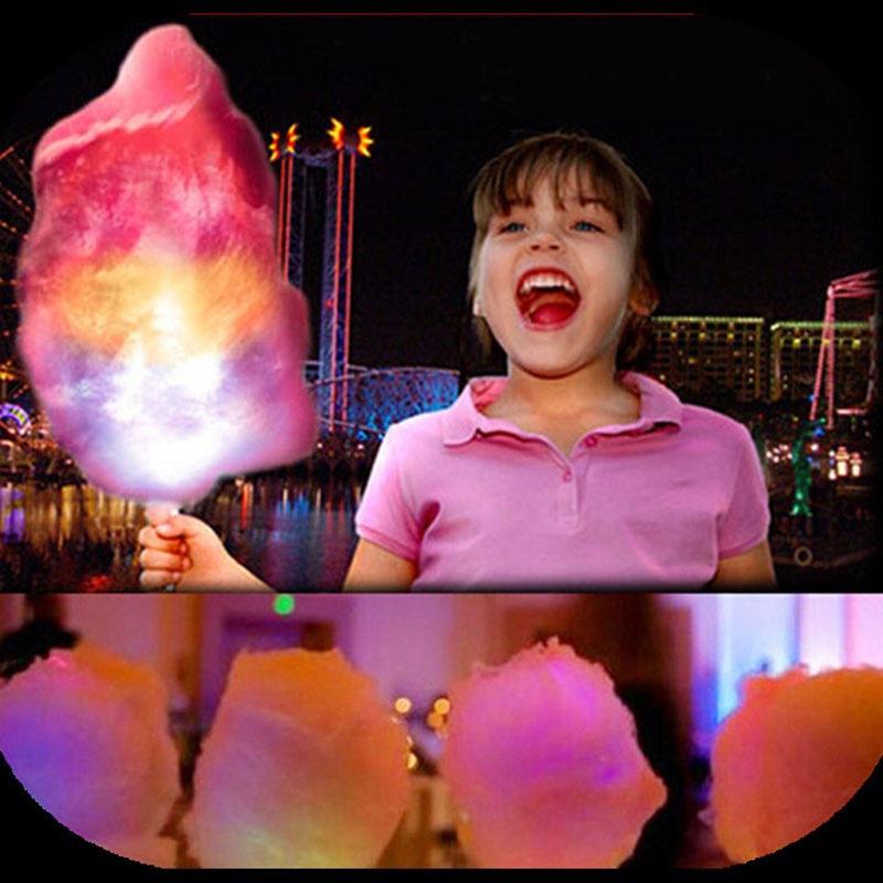 Function LED Cotton Candy Cone Fairy Floss Sticks Clear For Party