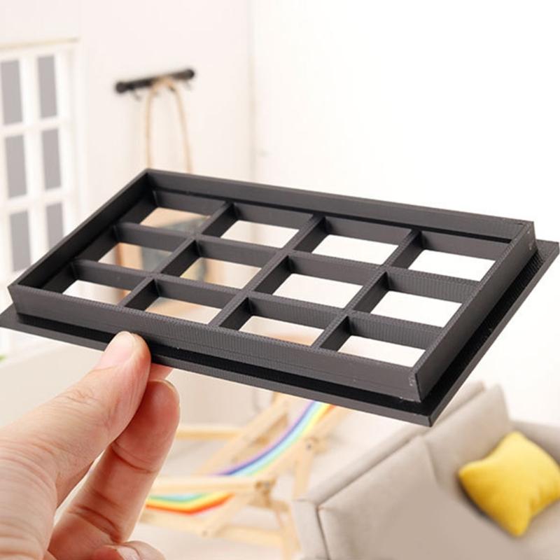Lightweight Plastic Dollhouses Window 1/12 Scale Miniature Frames For Customizable Home Decors Projects