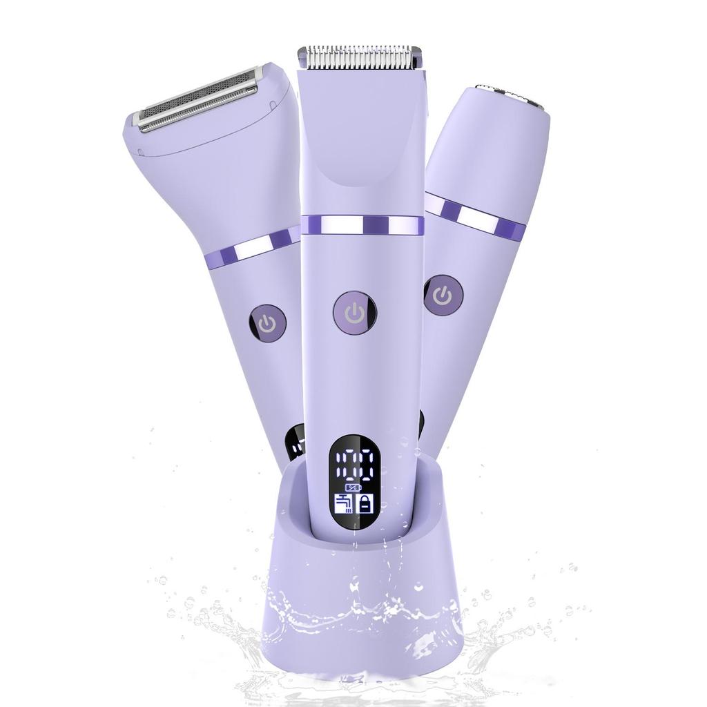 3-in-1 Electric Shaver Epilator with Digital Display Unisex Trimmer for Intimate Area Underarm Leg Hair Safe Precise Versatile