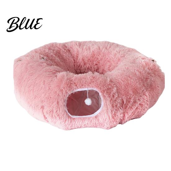 Durable Cat Tunnel Donut Toy Balls Washable with Hanging Plush Bed Indoor Kittens Small Large