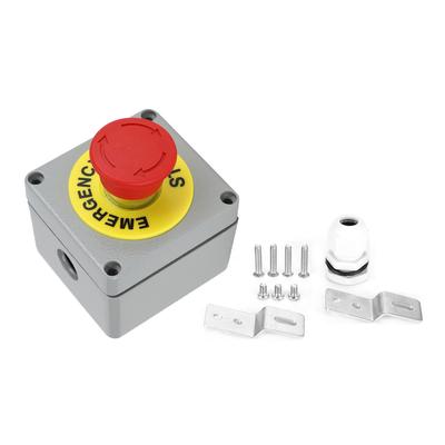Schalterkasten 1 Taste Not-Aus-Steuerung Bedienkasten IP66 Staubdicht Wasserdicht 80x75x6080x75x60