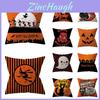 Halloween Pumpkin Cushion Cover Soft Surface Art Decor With Invisible Zipper For Home