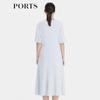 PORTS Women's Elegant V-Neck Midi Dress