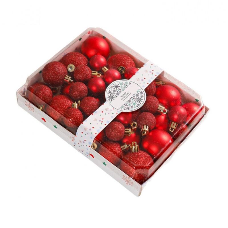 

Plastic Christmas Ornament Balls Set Of 42 Multipurpose Holiday Decors For Tree Tabletop And Party Arrangements красный