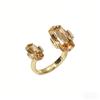 Champagne Crystal Gold Color Rings 2026 New Design Fashion Jewelry Trendy Women's Finger Accessory Wedding Ring for Index Finger