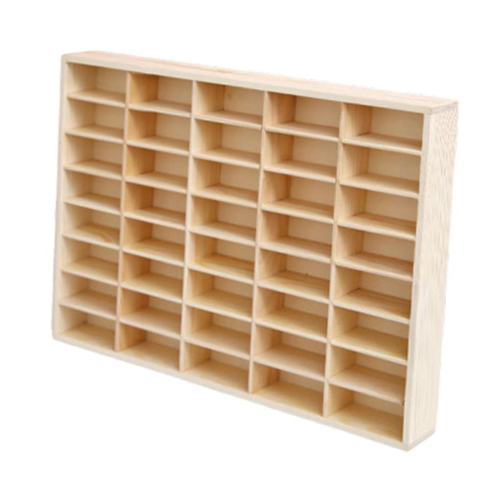 Wooden Storage Divider Box Showcase Organizer Cabinet Display Box for Doll Personal Collectibles Action Figures Tiny Dolls