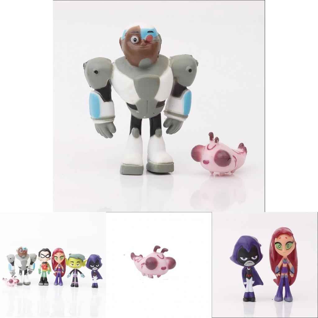 Vibrant Teen Titans Go Anime Figures With Robin Raven Beast Boy Starfire