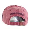 Cotton Washed Baseball Cap Orlando Embroidered Patch Hat, Fire Men's and Women's Hats Adjustable