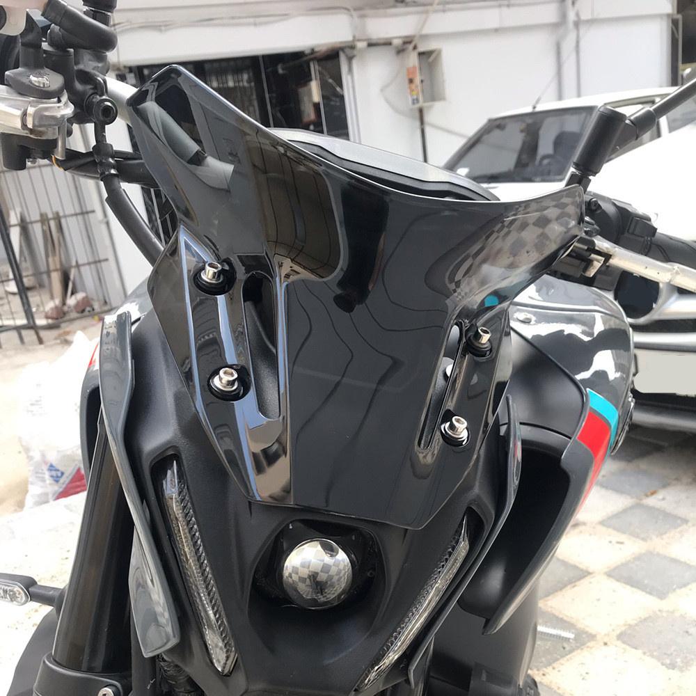 Motorcycle Acrylic Windshield Black Solid Stable For Yamaha MT09& FZ09 2021 2022