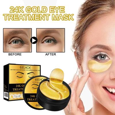 24K Gold Eye Mask Dilute Eye Bag Firming Lift Hydrating Eye Mask Removes Fine Lines Around The Corner Anti-aging Eye Care