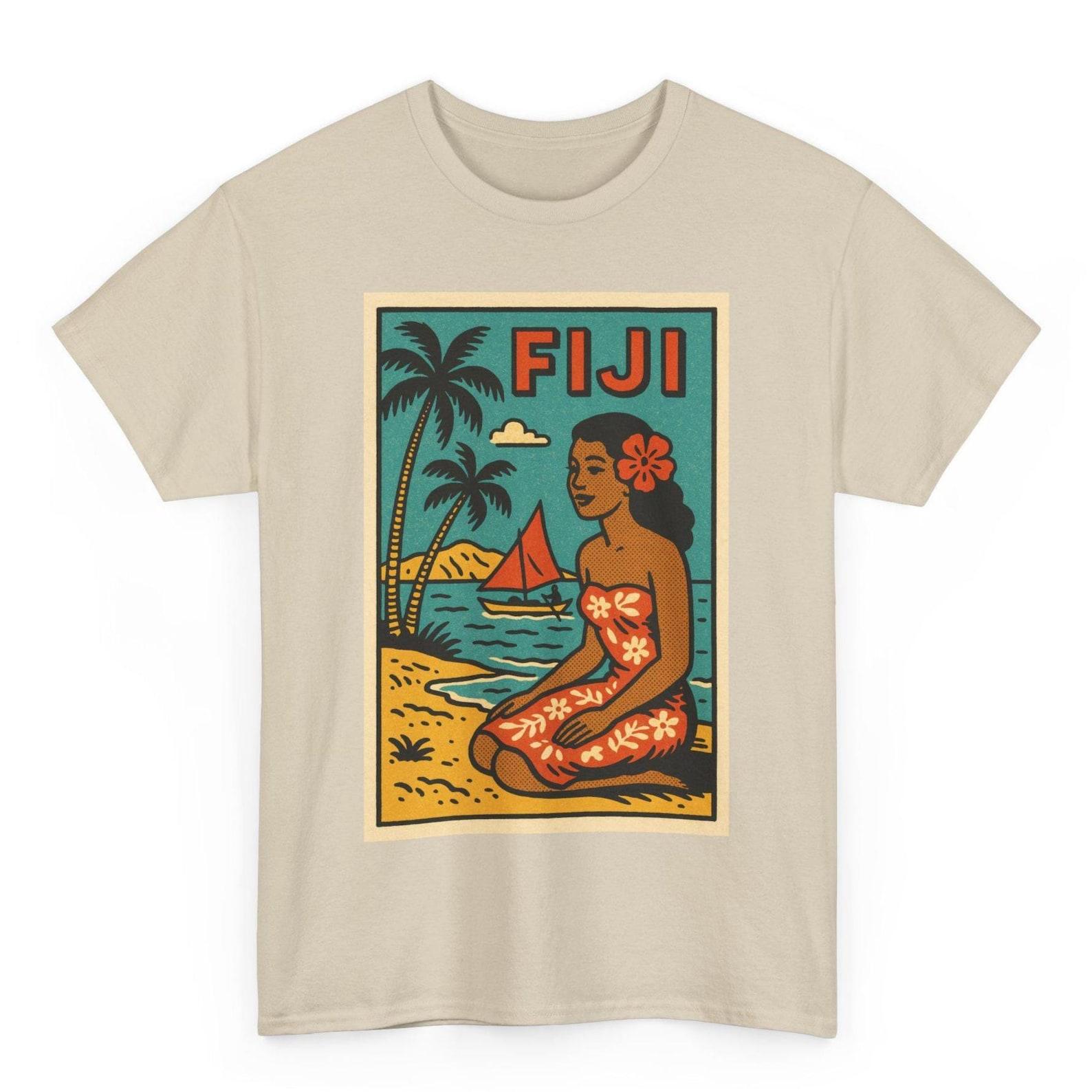 Fiji T-Shirt: Retro Comic Island Paradise Graphic Tee 4XL