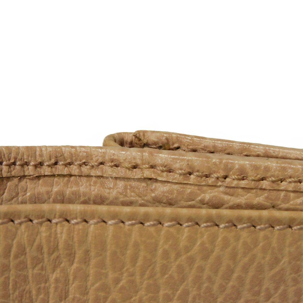 Used GG Marmont Double G Compact Wallet (9539), 735212, 7942, Calfskin Billfold Card Case and Coin Purse, Pink Beige,